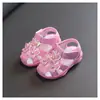 Sandalias de Bebé Verano Niña Zapatos Chirriantes para Bebé Antideslizantes Suela Suave 1-3 Años Zapatos para Niños Pequeños Bebé Princesita Punta Cerrada 2
