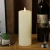 Accesorios personalizados para fiesta de bodas vela electrónica LED cilíndrica simulación vela de bala plana lisa luz ambiental