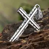 Joyería Cruz Espejo Europea y Americana Personalizada Retro Cruz Acero de Titanio Colgante para Hombre Venta al por Mayor