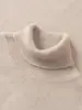 Suéter de cachemira para hombre estilo bebé con cuello alto, color liso, tejido grueso, casual y apto para negocios, capa base suave y cómoda