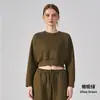 Conjunto de Ropa Deportiva con Sudadera con Capucha de Cuello Redondo de Longitud a la Cintura para Exteriores Transfronteriza, Manga Larga Holgada, Ropa para Fitness, Running, Yoga, Top, Chaqueta