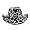 Tela Engrosada Patrón Lácteo Doble Cara Sombrero de Copa de Mezclilla Ala Enrollada Sombrero de Fieltro de Mezclilla Estilo Oeste Sombrero para Adulto en stock Sombrero de Copa Neutro