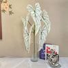 Planta Verde Artificial Hoja Grande de Taro Flor de Boda Arreglo Accesorios Material de Hoja Decoración de Arreglo de Flores para el Hogar Hoja de Planta Verde Artificial