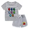 2023 Verão Infantil Gola Redonda Camiseta Calças Quentes Coreano Casual Bottoming Camisa Suor-absorvente Candy Conjunto de Camiseta Infantil