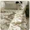 Manta tipo gorro retro Hilo arrugado de algodón puro Manta de felpa para bebé Colcha para aire acondicionado Manta para siesta en la oficina Manta para dormitorio