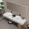 Armário de banheiro estilo creme combinação bancada retrô pia de arte vaso sanitário público lavatório duplo lavatório
