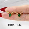 Populares Aretes de Ciervo con Circonita Estilo Lujo Ligero para Mujer, Aretes de Astas de Oro de Arena Vietnamita, Joyería de Alta Gama Transfronteriza de Larga Duración