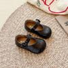 Sapatos Infantis Pequenos de Couro, Elegantes e Simples Estilo Coreano Sapatos de Princesa para Meninas Primavera e Outono 2025 Tendência de Sapatilhas Macias Antiderrapantes para Estudantes