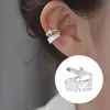 Clip de Oreja sin Perforación Iris Cross Pendientes Falsos Creativos Nuevo de Verano Estilo Europeo y Americano Brazalete de Oreja Súper Brillante con Diamantes Completos
