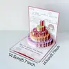 Borboleta de Desenho Animado Presente de Aniversário Ins Cartão de Cumprimentos Criativo Fofo Cartão de Cumprimentos Estéreo Cartão de Bênção para Bolo 3D Envelope