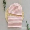 Otoño e invierno Un traje de gorro y bufanda para niños, gorro de doble capa para bebé, gorro tipo pullover para bebé, conjunto de dos piezas de bufanda de color sólido