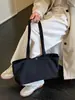 Bolsa tote de lona grossa de grande capacidade para aulas e deslocamento, 2026 verão casual versátil artística estudante bolsa de ombro