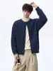 Suéter Cárdigan de Punto Grueso de Pareja de Moda para Hombre Otoño Estilo Perezoso Americano Suéter Cárdigan Versátil de Bloques de Color High Street Chaqueta Casual