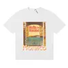 2025 Verão Masculino Rhude High Street Estampado Respirável Manga Curta Marca de Moda Camiseta de Manga Curta Pulôver Verão