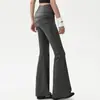 Calça de Yoga Flare Feminina Falsa Duas Peças Primavera e Outono Corrida ao Ar Livre Secagem Rápida Esportiva Calça Longa Levanta Bumbum Cobre Bumbum Conjunto de Roupa Fitness