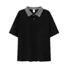 Camisa Polo de Estilo Americano con Cuello a Cuadros y Parches, Falso Dos Piezas para Hombre, Diseño de Verano 2026, Corte Holgado, Camiseta con Cuello de Solapa para Hombre