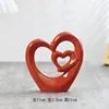 Adorno de Cerámica Moderno Minimalista con Forma de Corazón Hueco, Decoración de Mesa para Sala de Estar Estilo Lujo Ligero, Regalo para San Valentín/Boda