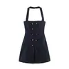 Comércio Exterior 2026 Verão Novo Estilo Europeu e Americano Moda Feminina Sexy Hot Girl Fivela de Nó Vestido Curto 2762709