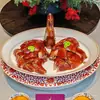 Novo prato de cerâmica estilo chinês para ganso assado e carne cozida de hotel, prato para restaurante aquecido à chama aberta com vela, louça para exposição aberta