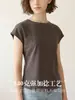 Chaleco de Seda Retorcida con Cuello Redondo para Mujer Tangge, Camiseta sin Mangas de Seda Tejida por Ambos Lados que Cubre el Cuerpo y Te Hace Ver Más Delgada