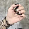 Uñas Portátiles de Halloween Manicura Corta 3D Uñas Postizas Europeas y Americanas Araña Murciélago Uñas Largas Gotas de Sangre