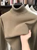 Suéter de punto de invierno estilo Old Money con cuello alto, prenda interior para hombre, cuello alto, suéter interior antibacteriano, camiseta engrosada, ropa para hombre
