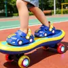 Sandalias Cerradas de Dibujos Animados de Verano para Niños con Suelas Suaves Antideslizantes para Niños y Niñas, Edades 1-8, con Luces