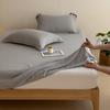 Lençol de Elástico Moderno, Simples e Fashion, Padrão Espinha de Peixe de Algodão e Linho, Absorvente de Umidade e Respirável, Adequado para Dormir Nu, Colcha de Cama Preguiçosa e Casual
