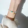 Novo Estilo Sandália Barbie Sândalo Jade Pingente Contas Azuis Acessórios Franja Raiz de Lótus Pulseira Estilo Combinando para Melhor Amiga