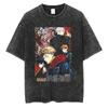 Streetwear Masculino Camiseta Vintage Anime Estampa Gráfica Camiseta Wa