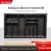 Placa para Talheres de Plástico ABS Spot de Fábrica Placa para Talheres Organizador de Divisória de Gaveta de Armário de Cozinha Caixa 900K Mármore