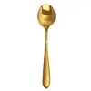 Colher de Sobremesa de Aço Inoxidável Estilo Ins Colher de Café Colher de Mexer Colher Pequena Dourada Colher de Tempero Colher de Bolo Colher de Sorvete
