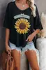 Tienda independiente de comercio electrónico transfronterizo shopify Amazon bienvenida nueva camiseta de mujer con estampado de girasol