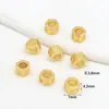 Revestido de Cobre com Ouro 18K, Contas Espaçadoras Hexagonais com Mantra de Seis Caracteres que Preservam a Cor, Acessórios para Joias Artesanais DIY, Pulseira para Montagem de Contas D139