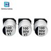 Capacitor Eletrolítico de Alumínio SMD 100uF 80V 10*10.5mm 80V120uF Série VT Capacitor Eletrolítico SMD