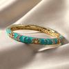 Novo Bracelete de Porcelana Azul e Branca Esmaltada Chinesa Cloisonné para Mulheres Bracelete Aberto de Esmalte Cloisonné Camada Dupla Estilo Nacional Retro Joia Cheongsam