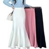 Borla malha fishtail saia para as mulheres outono einverno Nova Moda cor sólida mid-length versátil design elegante