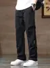 Pantalones de trabajo de pierna ancha de seda helada finos para hombre, sueltos, de pierna recta, de verano, nuevos, transfronterizos, pantalones cargo, pantalones casuales de moda