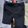 ShortsVerão masculino de secagem rápida, shorts casuais de cor sólida estilo workwear, calças esportivas de perna reta leves e respiráveis