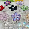 Aleación de Industria Pesada Hueca Diamante Flores de Cinco Pétalos Agujero Recto Cuentas Cadena de Teléfono Móvil DIY Colgante Llavero Accesorios de Bolígrafo con Cuentas