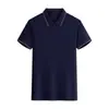 Camisa polo de seda helada de 200 g, manga corta, de punto de verano con estampado de algodón, camisa publicitaria, ropa de trabajo con logotipo personalizado