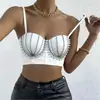 Sutiã Tomara-que-Cai Sexy com Pedrarias, Hot-Selling no TikTok, Top Tubo da Moda para Festa, Hotel, Boate, Corselete Outerwear