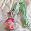 Bolsa de Monedas Colorida Dopamina con Cordón Mini Billetera Bolsa para Guardar Labial Llaves Clip para Teléfono Móvil Cuerda Antiperdida