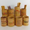 Porta-Canetas de Bambu Redondo Criativo Moda Caixa de Armazenamento Presente Inspirador de Formatura para Alunos do Ensino Fundamental e Médio Mesa de Escritório