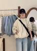 2025 Nova Jaqueta Casual de Trabalho com Capuz e Zíper Estilo Coreano Retrô Solta Estilo Hong Kong Jaqueta Jaqueta Jaqueta Corta-vento Curta