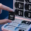 Caixa de Armazenamento Magnética Ajitomo com 12 Compartimentos para Cartões de Memória Sd/Tf Universal Anti-Queda Acessórios de Armazenamento para Cartões de Memória Digitais