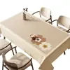Toalha de Mesa Floral Simples Impermeável e à Prova de Óleo Não Lavável Retangular 2025 Novo Estilo Luxo Leve High-End Toalha de Mesa de Café