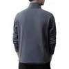 Chaqueta de polar versátil de color liso, moderna para otoño e invierno, para hombre - una opción de abrigo de polar elegante, cómoda y cálida para hombres jóvenes