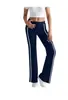 2026 Transfronterizo Amazon Moda para Mujer Color Sólido Cordón Cintura Elástica Pierna Ancha Pantalones Deportivos Casuales Largos