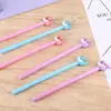 Pluma de gel de silicona de conejo lindo de dibujos animados, piruleta, conejo de orejas largas, pluma de conejo de dibujos animados para estudiante, firma, secado rápido